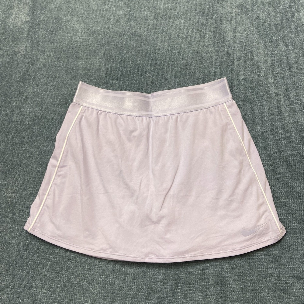 Nike Dri Fit Skort Womens Light Purple Mid Rise Built In Brief Running Tennis